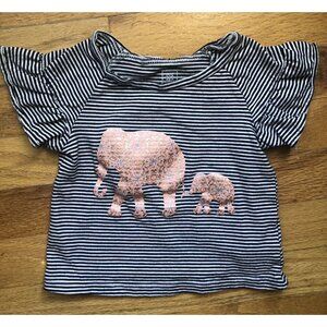 Gap 12-18M Stripes Top With Elephant